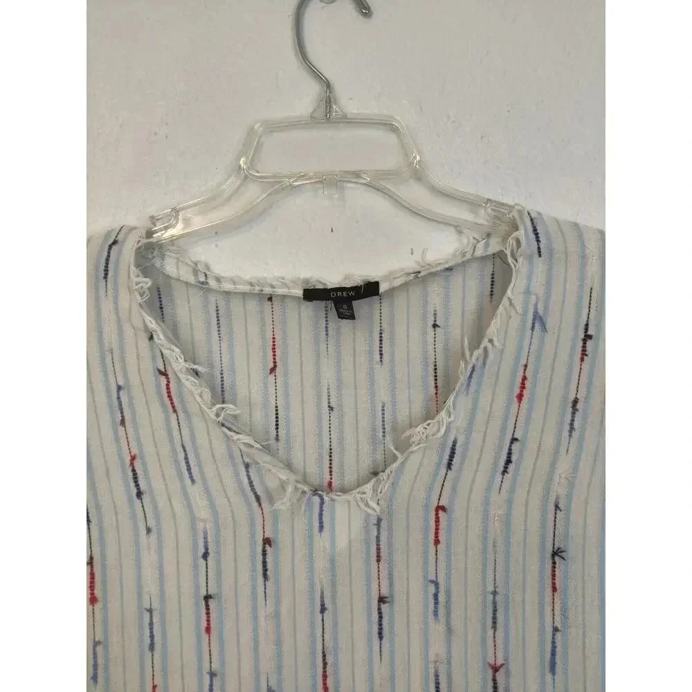 Anthropologie Drew Long Sleeve Boho Stripe Top Fringe‎ Hem V-Neck Size S